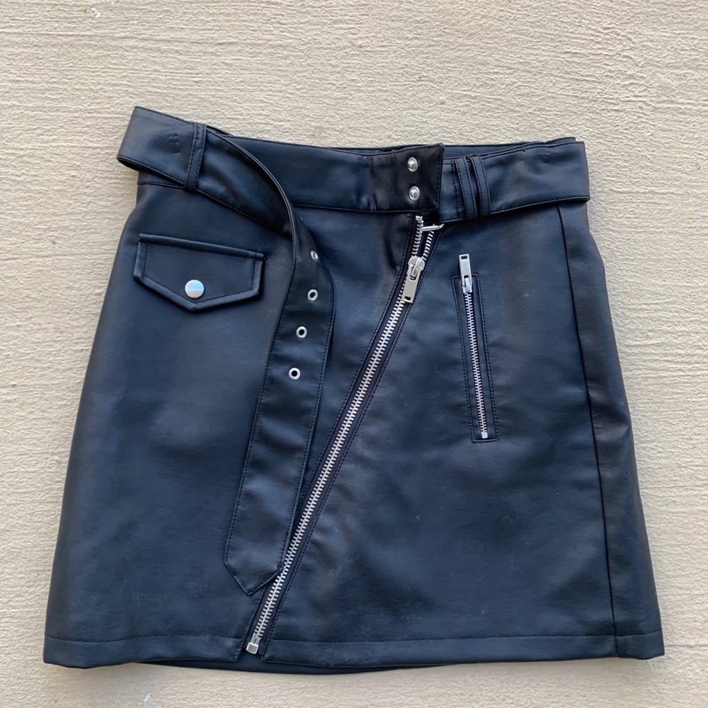 Black leather skirt